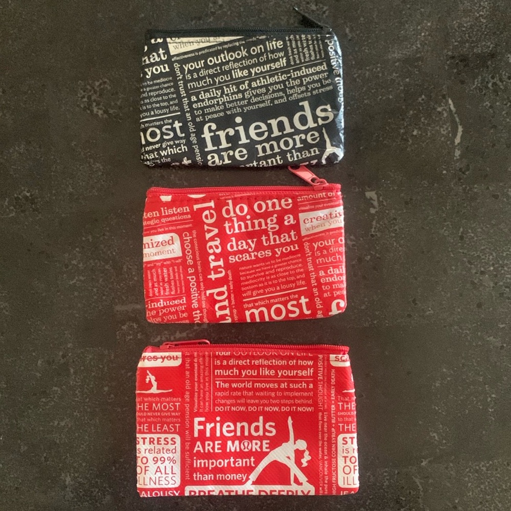 Set of Three lululemon gift card pouches with zipper